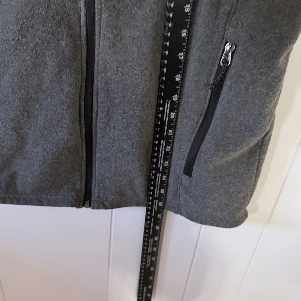 Eddie Bauer Fleece Vest Mens S Gray‎ Full Zip Sleeveless Jacket Logo